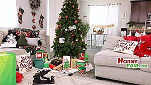 giving step mom and step sis the white xmas they deserve in group teen fucking