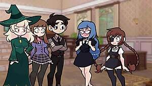 Maeve explores public academy in cartoon adventure.