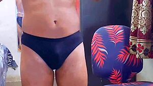 Feminized inside before heading to work with muscular bodybuilder