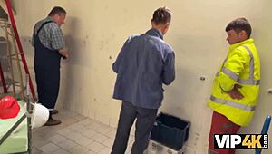 Teen employee experiences multiple orgasms during boss's workplace fuck