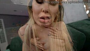 Dirty slut drinks piss while eating ass and taking huge dick in anus