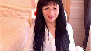 small tit brunette helga muah strips and teases