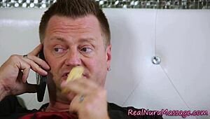 Asian Wam Masseuse with Big Boobs Performs Nuru Massage and Handjob!