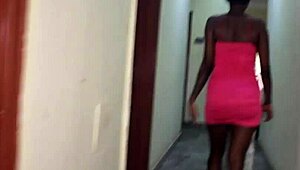 naija ebony slut takes two big black cocks outside quickie