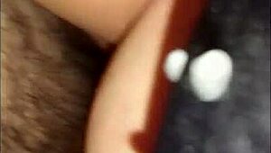 Wife in sexy lingerie takes cum inside