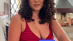 busty latina pov deepthroat and doggy after interview.