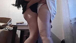 we hug passionately and ticklishly i spank her ass she farts we cum at the same time - lesbian illusion girls