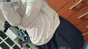 Stepsister enters my room, I spank her big ass before school