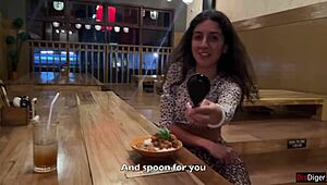 girl gets cum on face in sushi bar