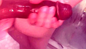 Big booty 18-year-old Latina step sister rides big black cock in shower for quick cum