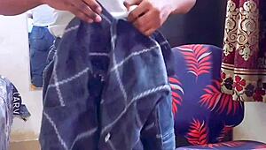 Feminized inside before heading to work with muscular bodybuilder