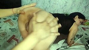 Tattooed Stepsister Poses in Doggy Style