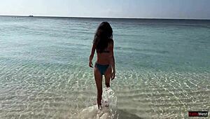 Girl Pissed On Public Beach Shocked