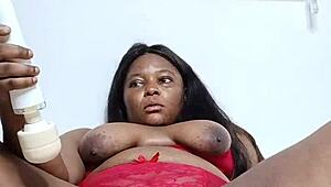 Thick thighs hotwife teases in red lingerie intensely