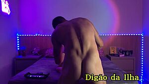 Tattooed Hot Girl Boldly Blows And Oils In Sheer Red