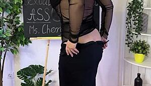 Curvy Woman in Stockings and Lingerie Posing