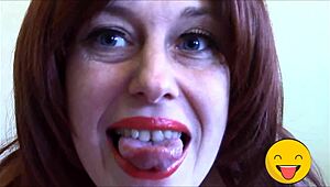 horny fetish queen with tongue action