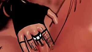 this trans girl rides a dildo in vr and cums hard