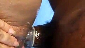 Black guy eats my pussy and fists it deep in public