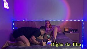 Tattooed Hot Girl Boldly Blows And Oils In Sheer Red