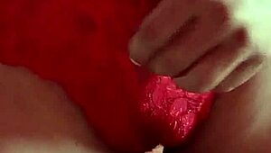 Modelando cachetero rojo de encaje dancing sexy