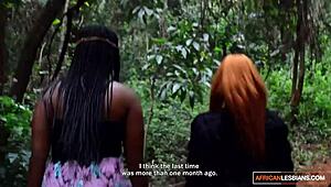 Black Lesbian Stepsisters Eat Pussy And Fuck Double Dildo