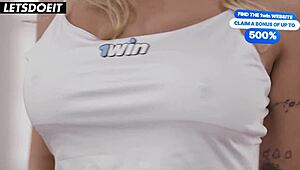 Hey, sexy blonde step mom kenia seduces her step son into a hot fuck