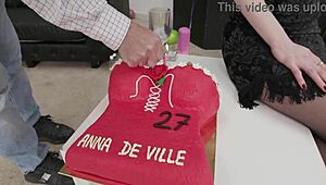 Anna De Ville's b-day party: 3 hours of non-stop rough action with 9 guys 😈