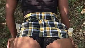 Watch This Ebony Cheerleader In An Exciting Homemade Amateur Performance