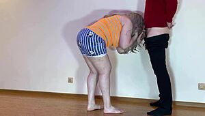 Milf with big tits blows him then takes anal!