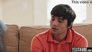 Big Boobs Milf Stepmom Uses Her Body to Motivate Horny Teen Stepson for a Job