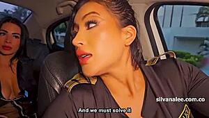 Big Asses Latina Officers Mariana Martix and Silvana Lee Arrest Huge Black Cock