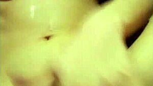 Young Lonely Ukrainian Blonde's Shaved Body Masturbation Leading to Cum