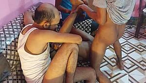 She looks sexy taking cocks, adding friends for foursome