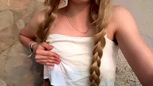 My stepdad leaves me outside the house and i wait for him very horny in the front yard