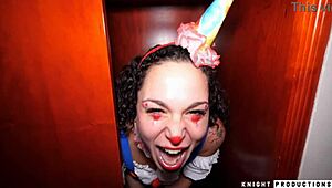 Betty Buttplug The Dicksucking Clown Performs Sloppy Blowjob With Deepthroat