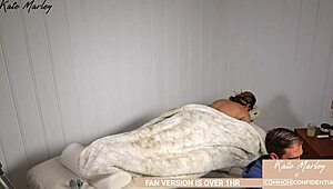 I'm recreatin' this sex scene that turns me on so much, with Kate Marley makin' it hot and steamy, blindfolded and all