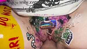 beetlejuice themed masturbation with dildos leads to hot sex and dirty slaps