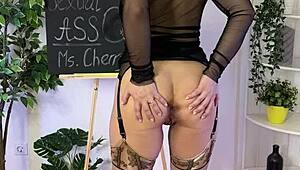 Curvy Woman in Stockings and Lingerie Posing