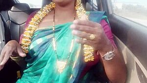 indian car sex housewife with husband's father long drive for fucking telugu dirty talks 😈