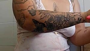 pregnant woman showing off her body in public