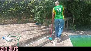 The Guy Cleaned The Pool And Then Came Inside My Ass Did He Clean It
