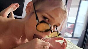 horny student visits teacher for homework and gets deepthroat blowjob