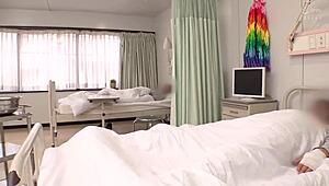 innocent-faced small-breasted nurse shares a close moment in the futon