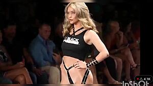 Black edition of the swim suit runway tape.