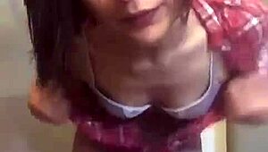 petite milf teases with underwear and full bottom