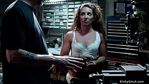 Big butt slave gets hard whipped. Tied up and roughly spanked.