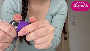 Hungarian Babe Displays Pink Toy In Solo Show