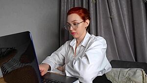 Fucked an impudent teacher and cum on her glasses