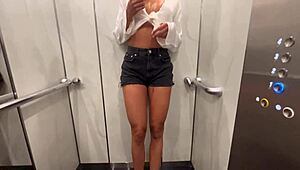 Horny Married Neighbor Cornered Me In The Elevator Cause Of My Tight Bikini